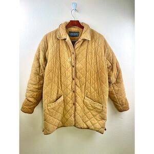 Vintage Mens Coat Sz L Corduroy Barn Chore Oversized Quilted Workwear Utility